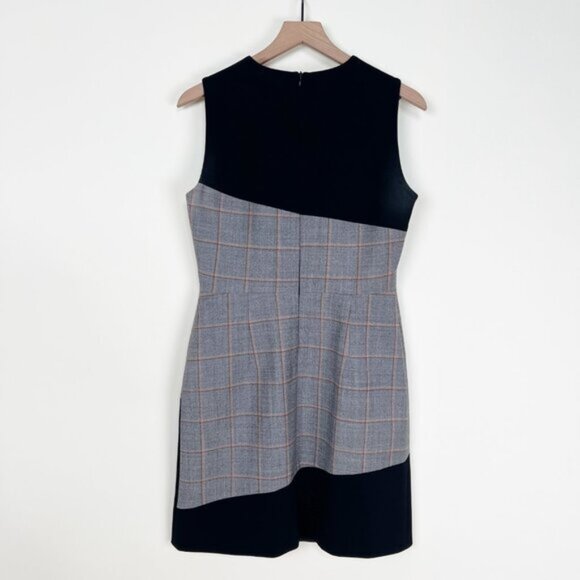 Judith   Charles Wool Mini Sheath Sleeveless Dress Faux Corset Plaid Fall Winter - Picture 9 of 10
